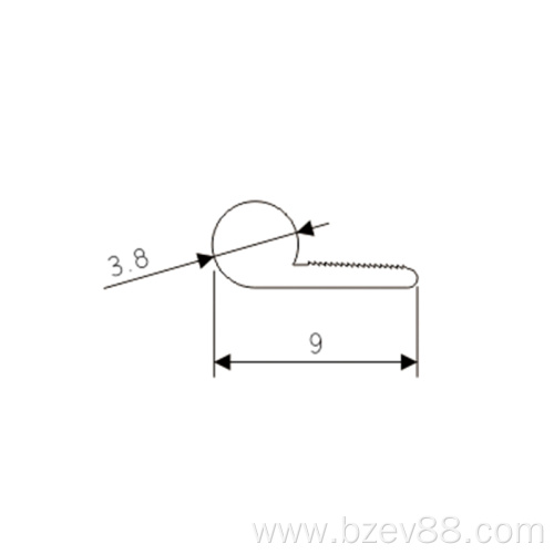 PVC interior door panel decorative hard rubber strip